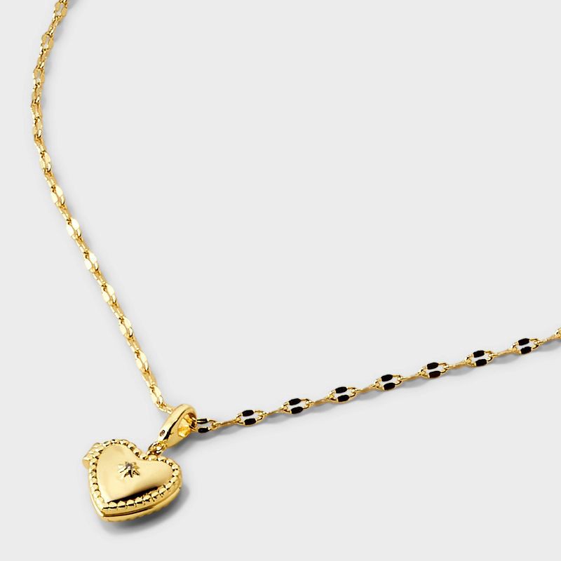 slide 4 of 4, 14K Gold Dipped Valentines Heart Locket with Pearl Heart Stud and Pearl Stud Earrings 3pc - A New Day™, 3 ct