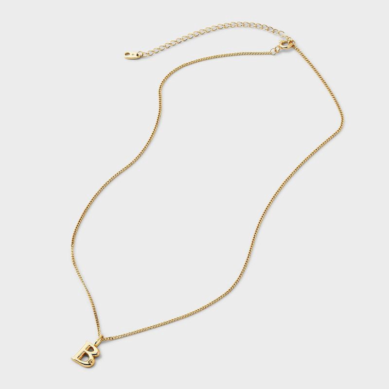 slide 3 of 4, 14kt Gold Dipped Cubic Zirconia "B" Initial Necklace - A New Day™ Gold, 1 ct