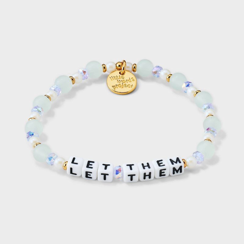 slide 3 of 4, Little Words Project "Let Them" Beaded Bracelet Boxed - Honeydew Kiss, 1 ct