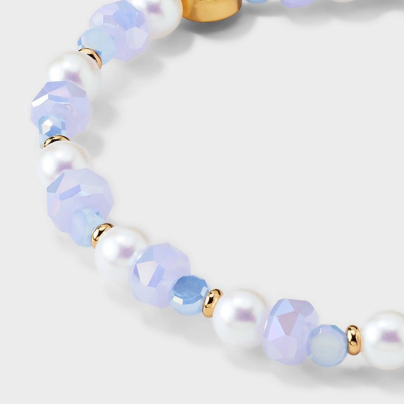 slide 5 of 5, Little Words Project Teddy Bear Charm Beaded Bracelet - Blue, 1 ct