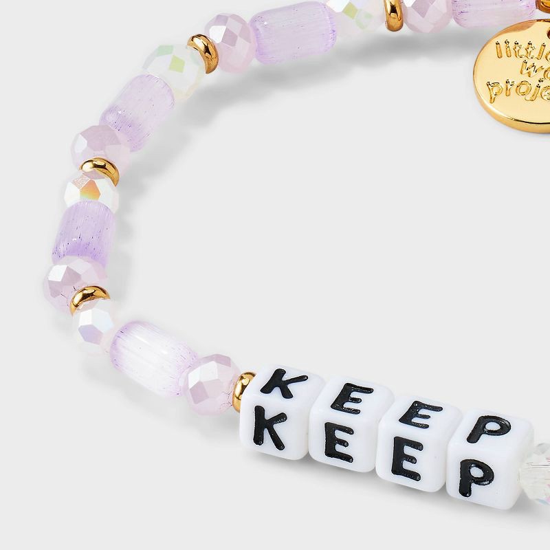 slide 4 of 4, Little Words Project "Keep Going" Beaded Bracelet Boxed - Lavender Lift, 1 ct