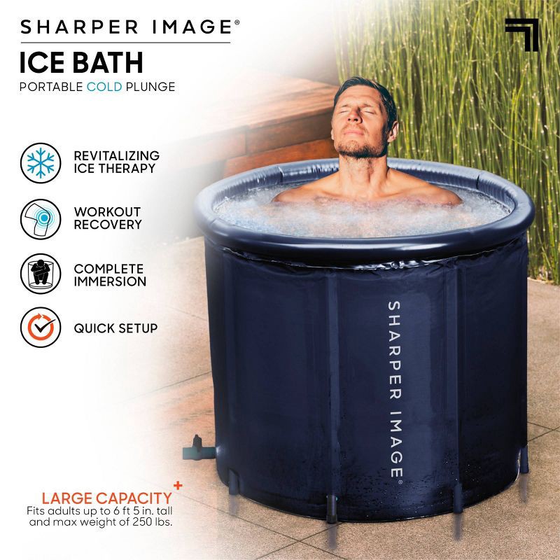 slide 2 of 7, Sharper Image Ice Bath Portable 31.5" Inflatable Pool - Navy, 1 ct