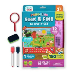 Chuckle & Roar Reusable Seek & Find Activity Set – Dry Erase Search & Find Set for Kids Ages 3+