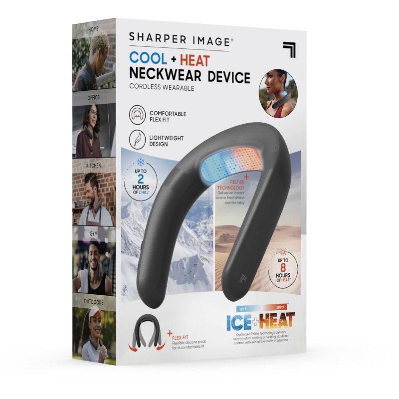 slide 7 of 8, Sharper Image Cordless Cool and Heat Neckwear Device Black, 1 ct
