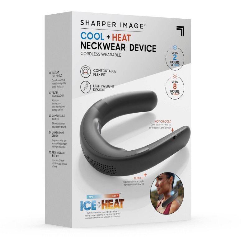 slide 8 of 8, Sharper Image Cordless Cool and Heat Neckwear Device Black, 1 ct