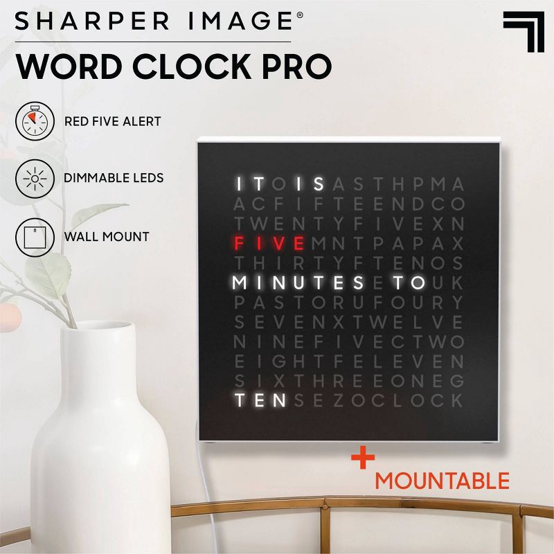 slide 2 of 6, Sharper Image LED Word Clock Pro, 1 ct