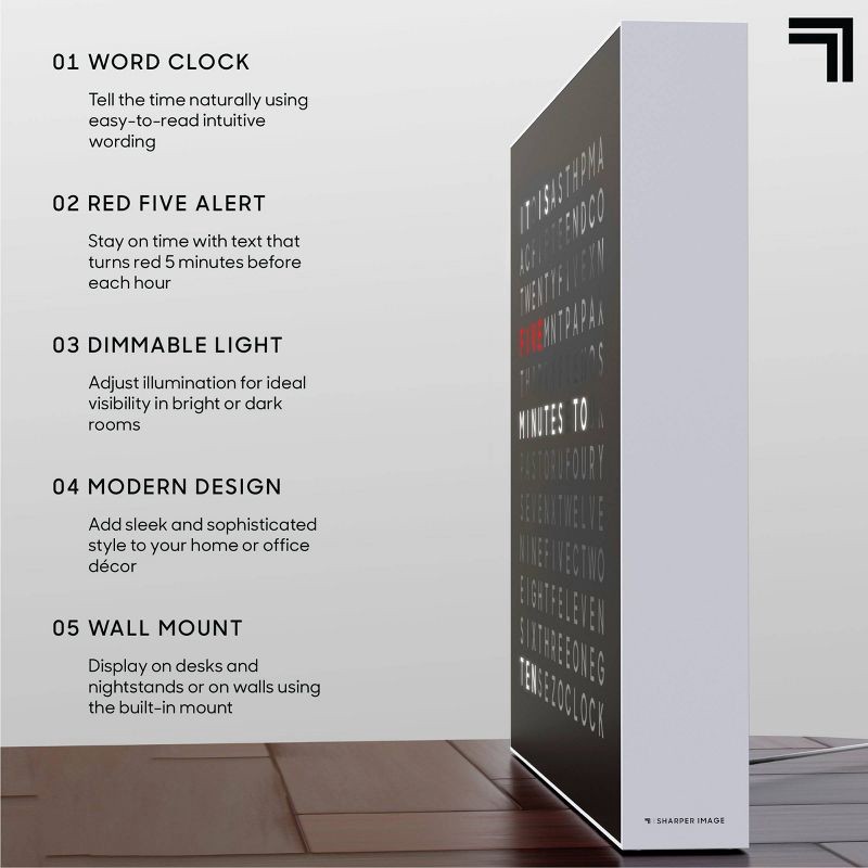 slide 4 of 6, Sharper Image LED Word Clock Pro, 1 ct