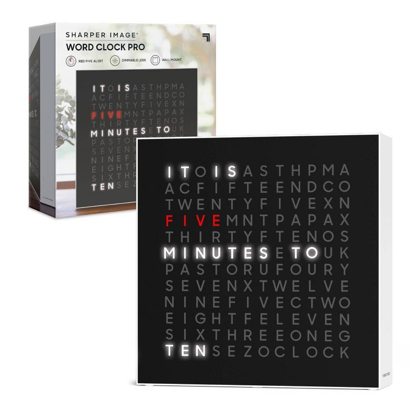 slide 1 of 6, Sharper Image LED Word Clock Pro, 1 ct