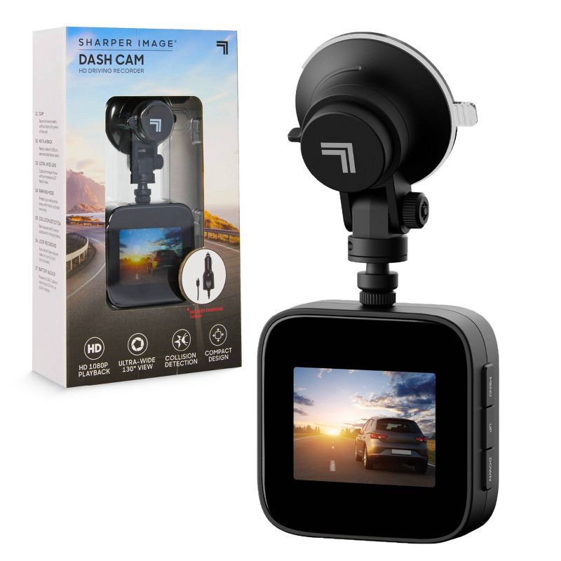 slide 1 of 8, Sharper Image Dashboard Cam HD Driving Recorder, 1 ct