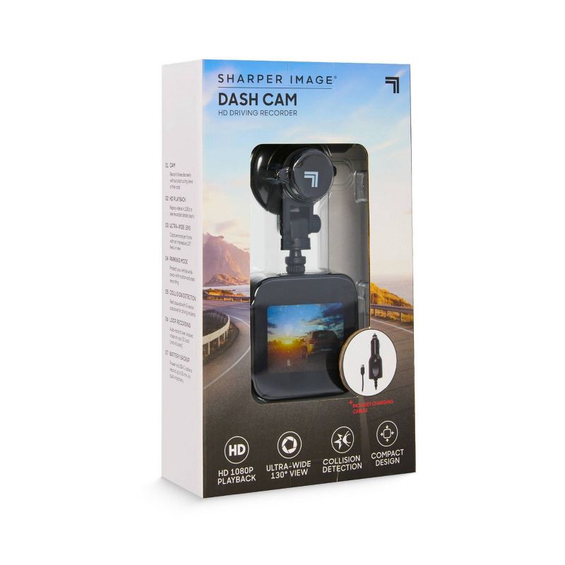 slide 7 of 8, Sharper Image Dashboard Cam HD Driving Recorder, 1 ct