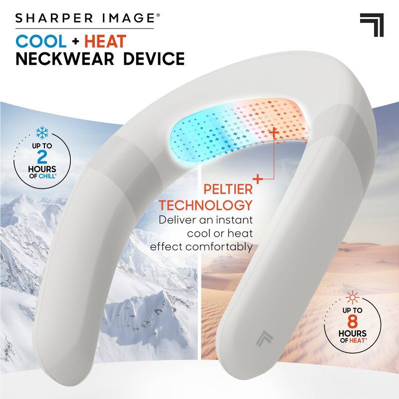 slide 2 of 8, Sharper Image Cordless Cool and Heat Neckwear Device White, 1 ct