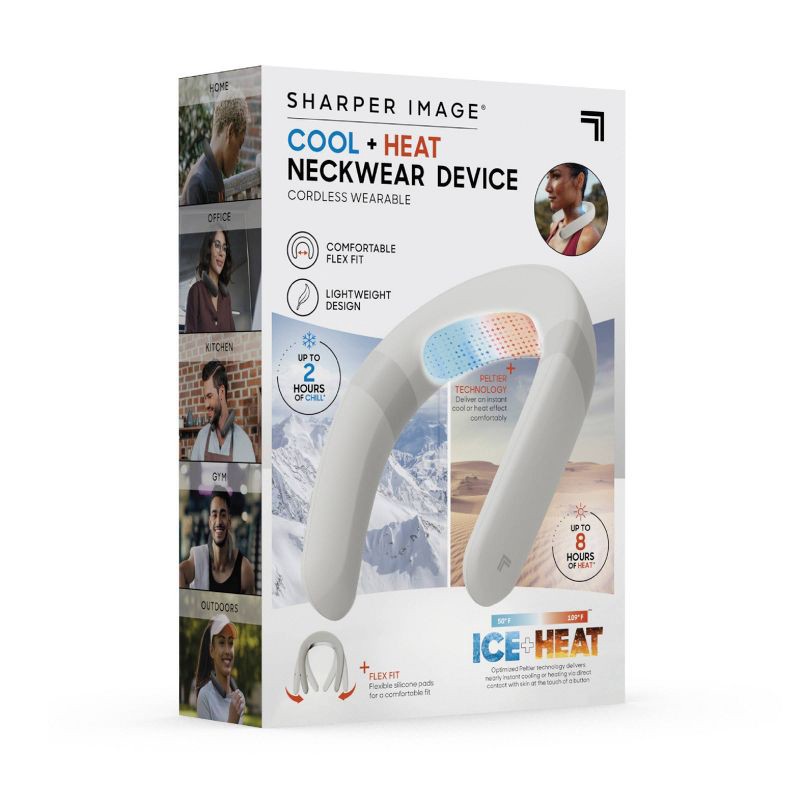 slide 7 of 8, Sharper Image Cordless Cool and Heat Neckwear Device White, 1 ct