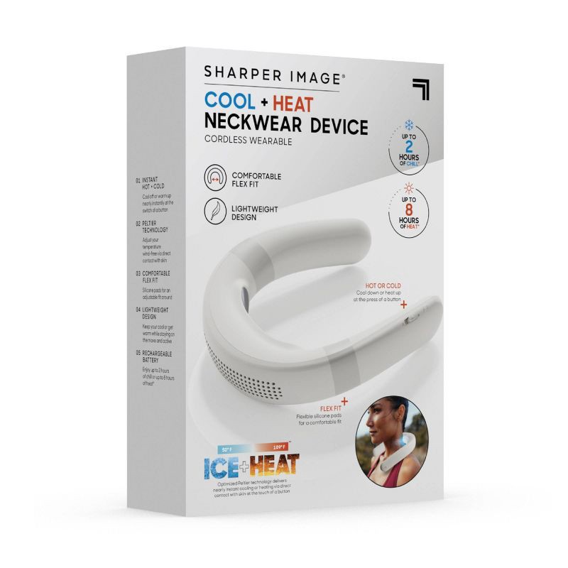 slide 8 of 8, Sharper Image Cordless Cool and Heat Neckwear Device White, 1 ct