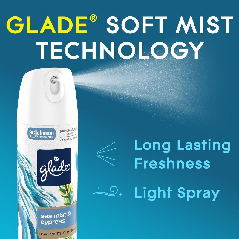 slide 2 of 14, Glade Aerosol Air Fresheners - Sea Mist & Cypress - 7.3oz, 7.3 oz