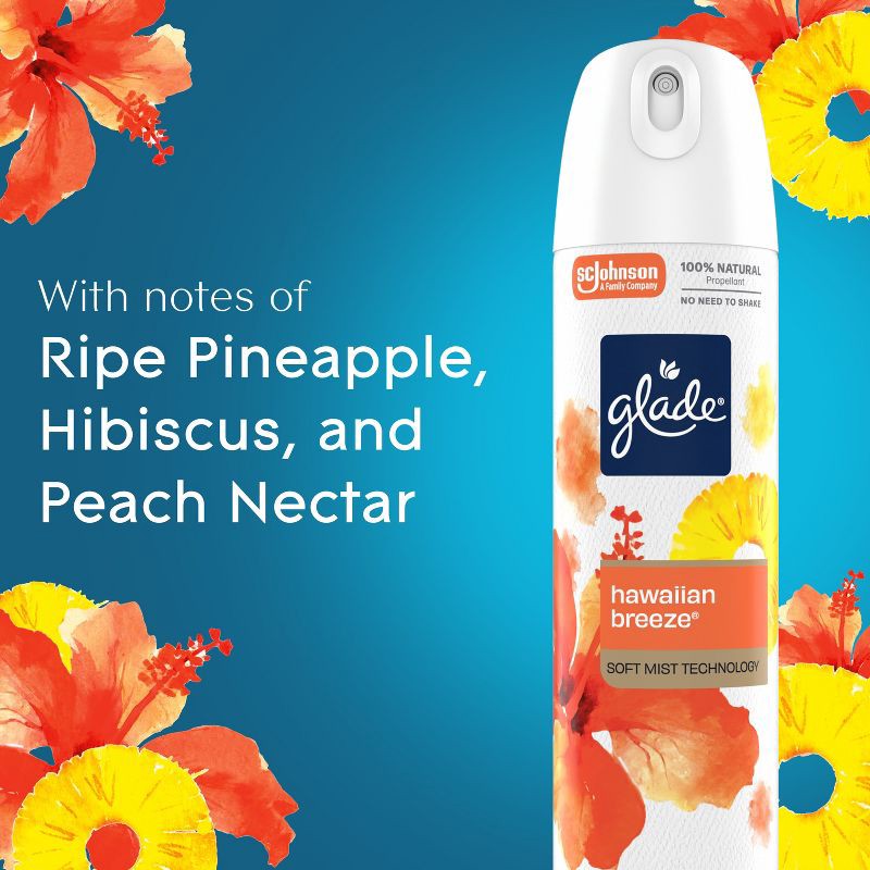 slide 6 of 15, Glade Aerosol Air Fresheners - Hawaiian Breeze - 7.3oz, 7.3 oz