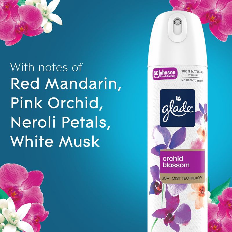 slide 5 of 14, Glade Aerosol Air Fresheners - Orchid Blossom - 7.3oz, 7.3 oz