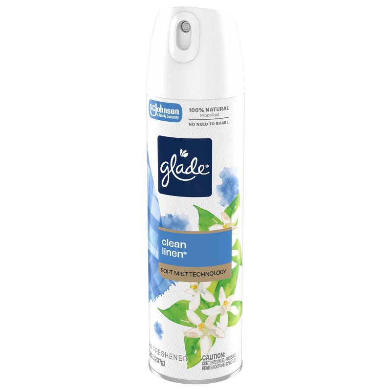 slide 15 of 15, Glade Aerosol Air Fresheners - Clean Linen - 7.3oz, 7.3 oz