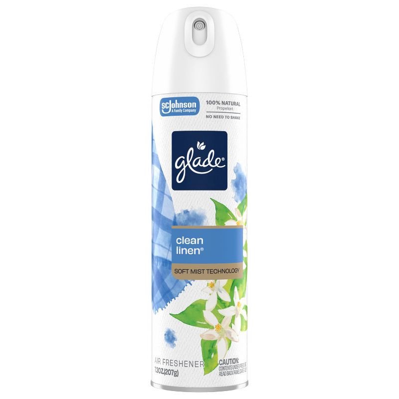 slide 4 of 15, Glade Aerosol Air Fresheners - Clean Linen - 7.3oz, 7.3 oz