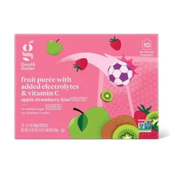 Apple, Strawberry, Kiwi Applesauce with Electrolytes and Vitamin C Pouches - 31.7oz/10ct - Good & Gather™