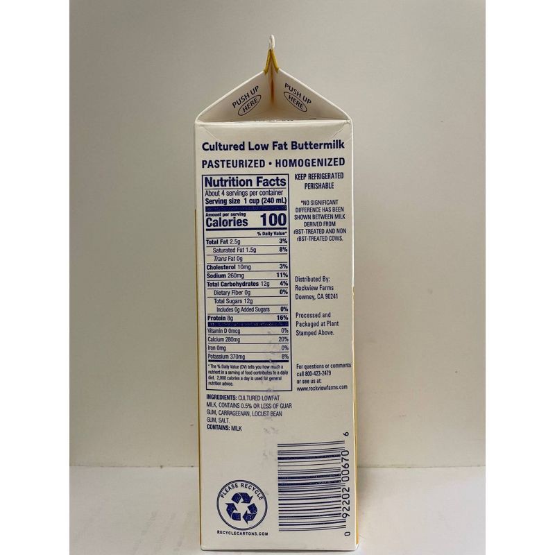 slide 2 of 4, Rockview Farms 1.5% Low Fat Buttermilk - 32 fl oz, 32 fl oz