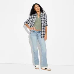 Women's Babyboot Low-Rise Flare Jeans - Wild Fable™ Light Blue 14