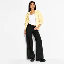 Women's Mid-Rise Lowkey Wide Leg Jeans - Wild Fable™ Black Wash 6