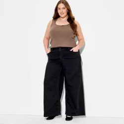 Women's Mid-Rise Lowkey Wide Leg Jeans - Wild Fable™ Black Wash 17