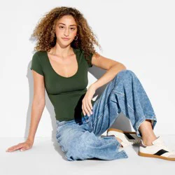 Women's Mid-Rise Lowkey Wide Leg Jeans - Wild Fable™ Medium Wash 10