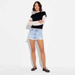 Women's Denim Mid-Rise Cut-Off Shorts - Wild Fable™ Light Wash 6