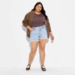 Women's Denim Mid-Rise Cut-Off Shorts - Wild Fable™ Light Wash 17