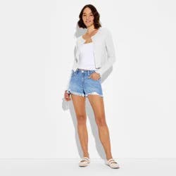 Women's Denim Mid-Rise Cut-Off Shorts - Wild Fable™ Medium Wash 0