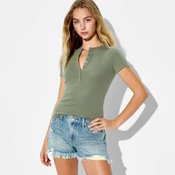 Women's Mid-Rise Denim Cut-Off Shorts - Wild Fable™ Dark Wash 8