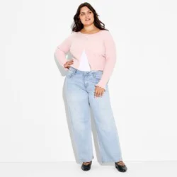 Women's Low-Rise Straight Fit Jeans - Wild Fable™ Light Blue Denim 17