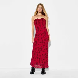Women's Sleeveless Maxi Empire Waist Dress - Wild Fable™ Red Floral XL