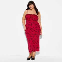 Women's Sleeveless Maxi Empire Waist Dress - Wild Fable™ Red Floral XXL