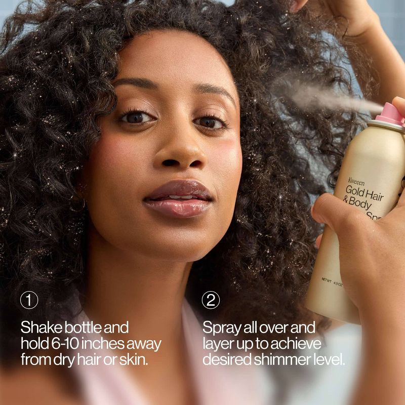 slide 5 of 11, Eva NYC Kweeen Gold Hair & Body Glitter Spray - 4.9oz, 4.9 oz