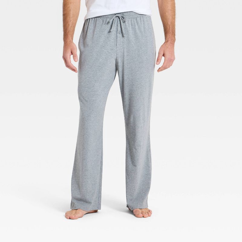 slide 1 of 3, Men's All Night Knit Pajama Pants - Goodfellow & Co™ Heathered Gray M, 1 ct