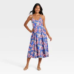 Women's Corset Sundress - A New Day™ Blue Floral S