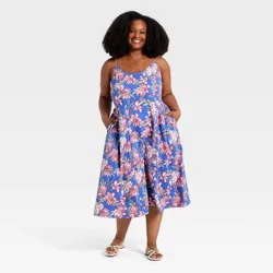 Women's Corset Sundress - A New Day™ Blue Floral XXL