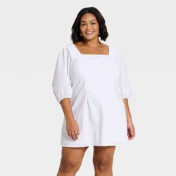 Women's Linen Mini Slip Dress - A New Day™ White XXL