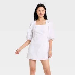 Women's Linen Mini Slip Dress - A New Day™ White XL