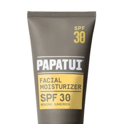 Papatui Men's Broad Spectrum Sun Protection SPF 30 Daily Facial Moisturizer with Zinc Oxide - 2.5oz: Unscented, Mineral Sunscreen Cream