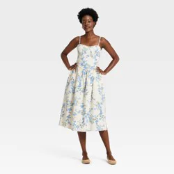 Women's Corset Midi Dress - A New Day™ Blue Floral M