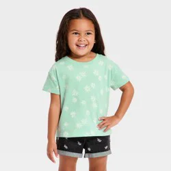 Toddler Girls' Daisy Relaxed T-Shirt - Cat & Jack™ Mint Green 4T
