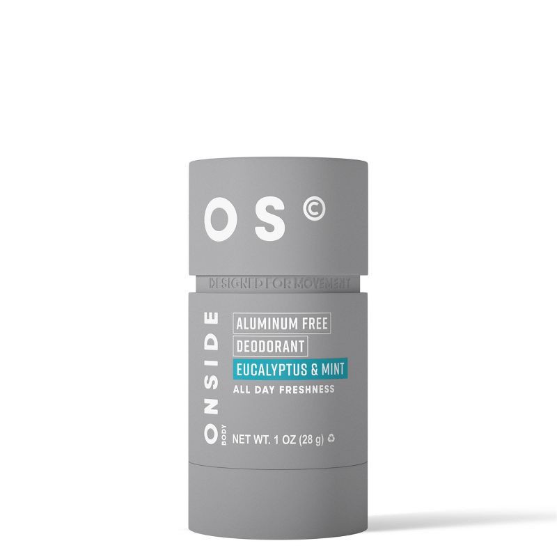 slide 1 of 4, Onside 48-Hour Protection Aluminum-Free Deodorant Stick - Eucalyptus Mint - 30g: Under Arm, Solid Form, Travel Size, 30 gram