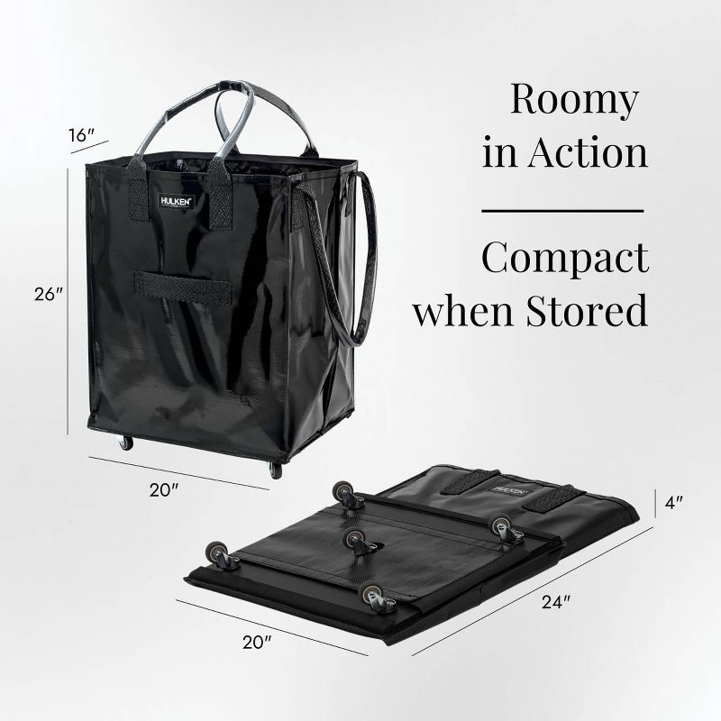 slide 3 of 3, HULKEN Original Rolling Tote Bag Large Black, 1 ct
