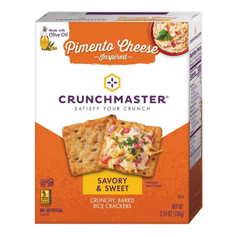 slide 1 of 3, Crunchmaster Multi-Grain Pimento Cheese Crackers - 3.54oz, 3.54 oz