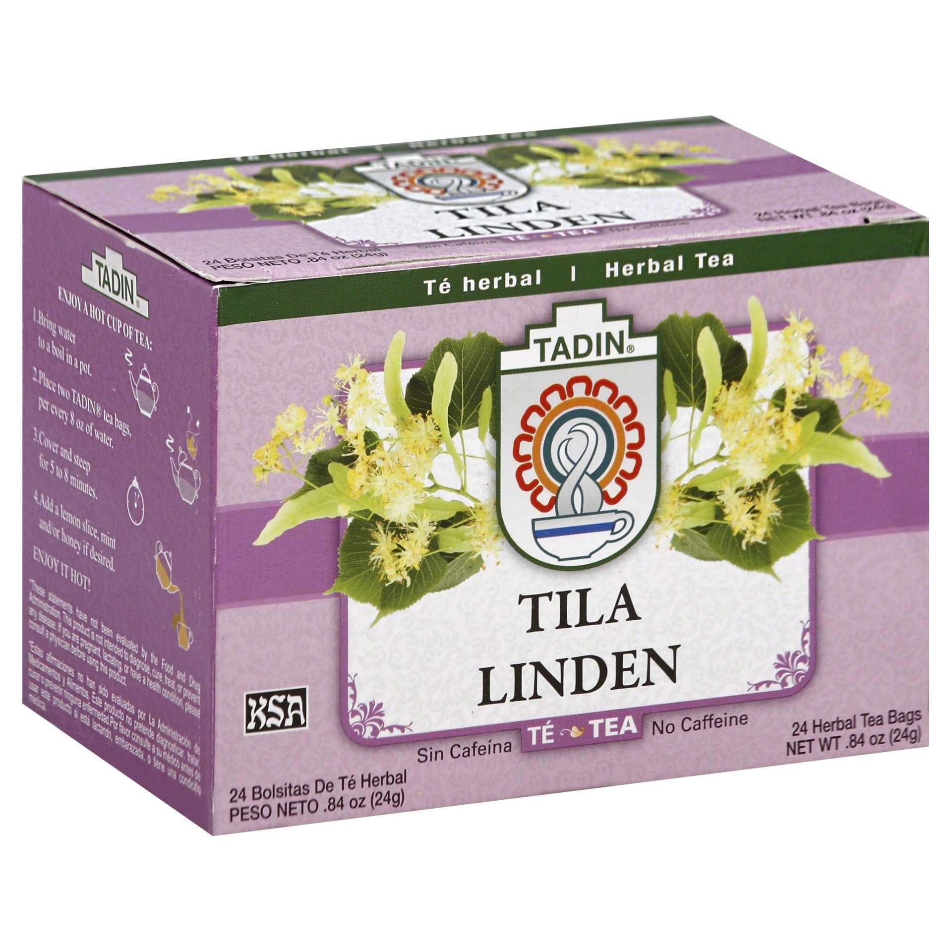slide 1 of 1, Tadin Tila Herbal Tea Linden, 24 ct