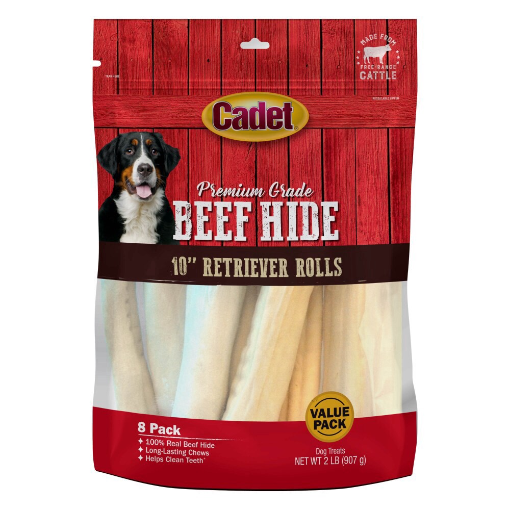 slide 1 of 1, Cadet Beef Hide 10" Retriever Rolls, 8 ct; 2 lb