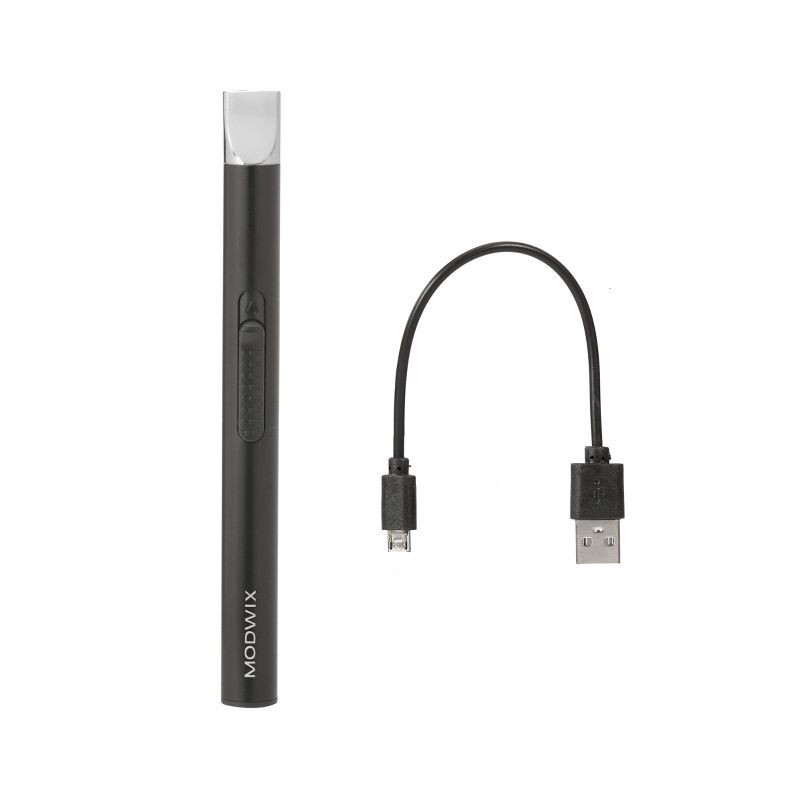 slide 1 of 1, Modwix Rechargeable Eco Lighter Slim Flameless Candle Lighter Black, 1 ct